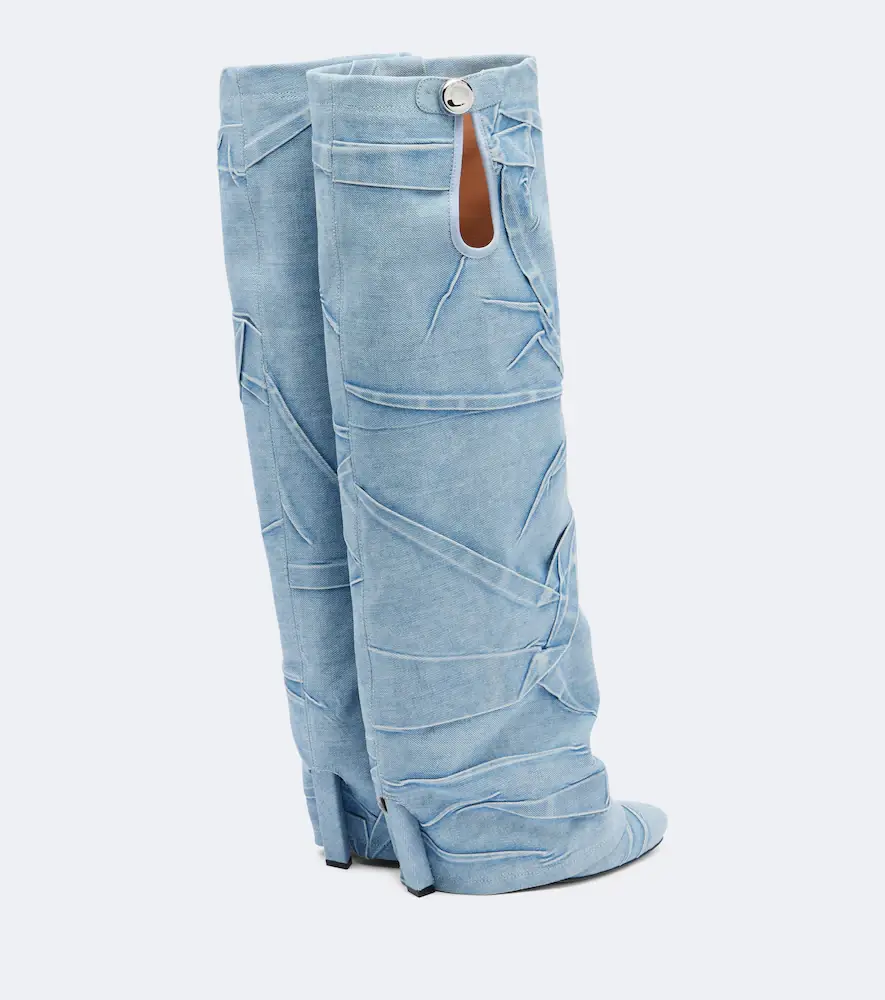 The Attico Leon denim knee-high boots | Thumbnail 3