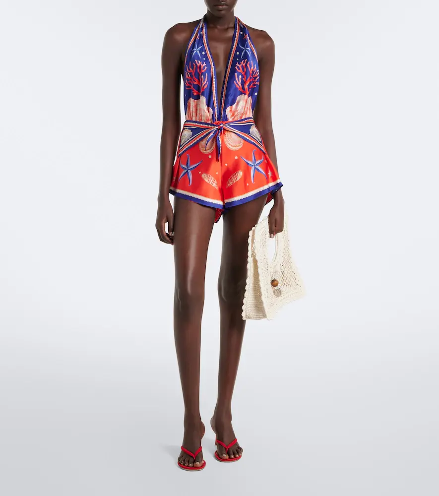Retrofête Retrofête Ledda printed silk-blend romper | Thumbnail 6