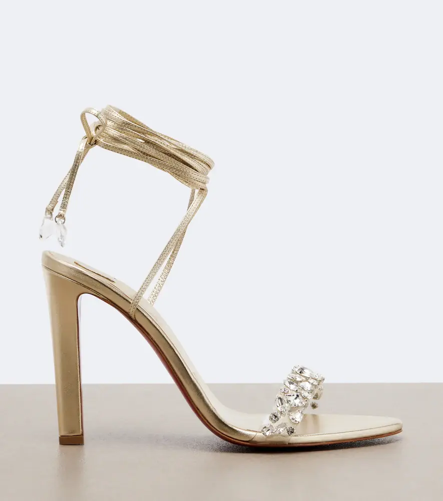 Christian Louboutin Fanny embellished metallic leather sandals | Thumbnail 3