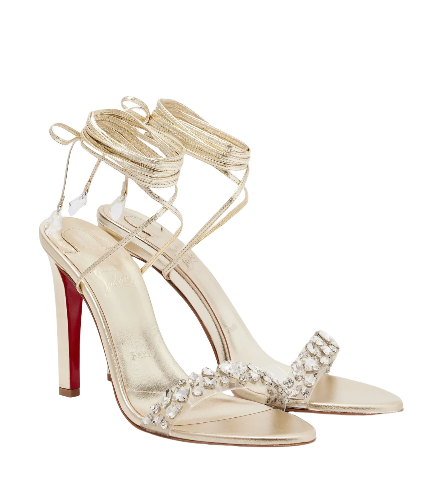 Fanny embellished metallic leather sandals Fanny embellished metallic leather sandals
