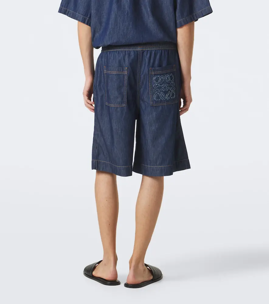 Loewe Anagram cotton chambray shorts | Thumbnail 3 Loewe Anagram cotton chambray shorts | Thumbnail 3