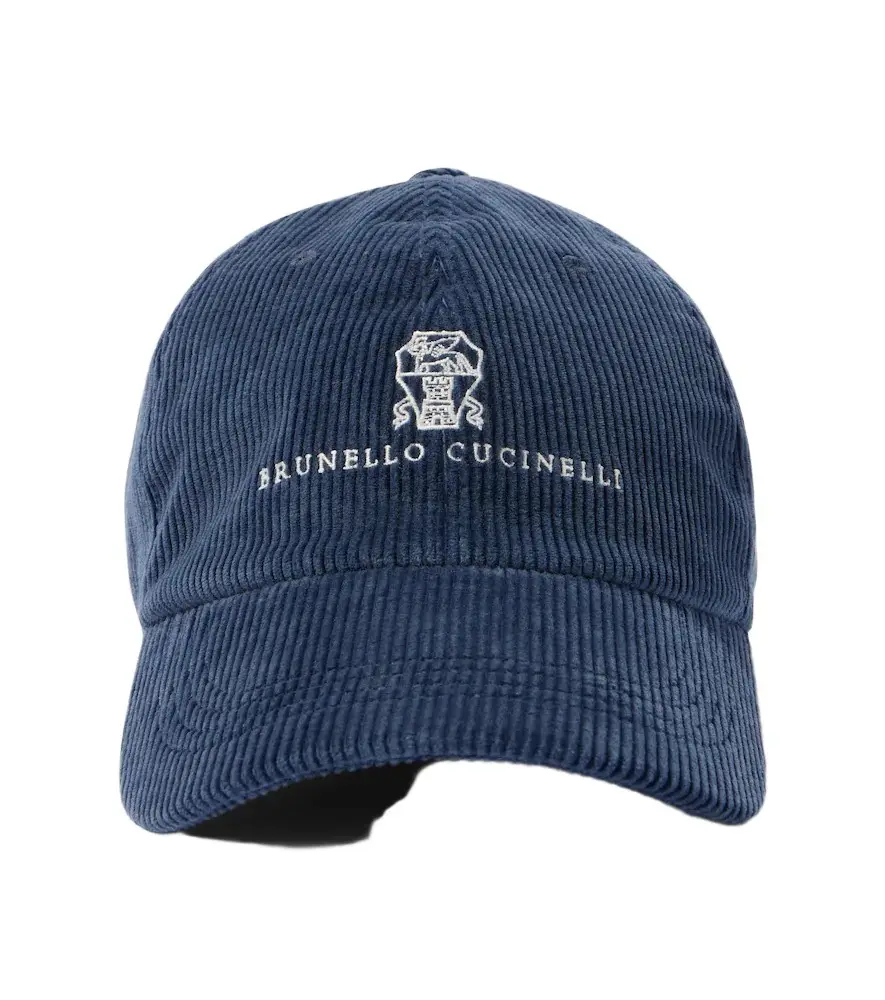 Brunello Cucinelli Logo cotton-blend corduroy baseball cap