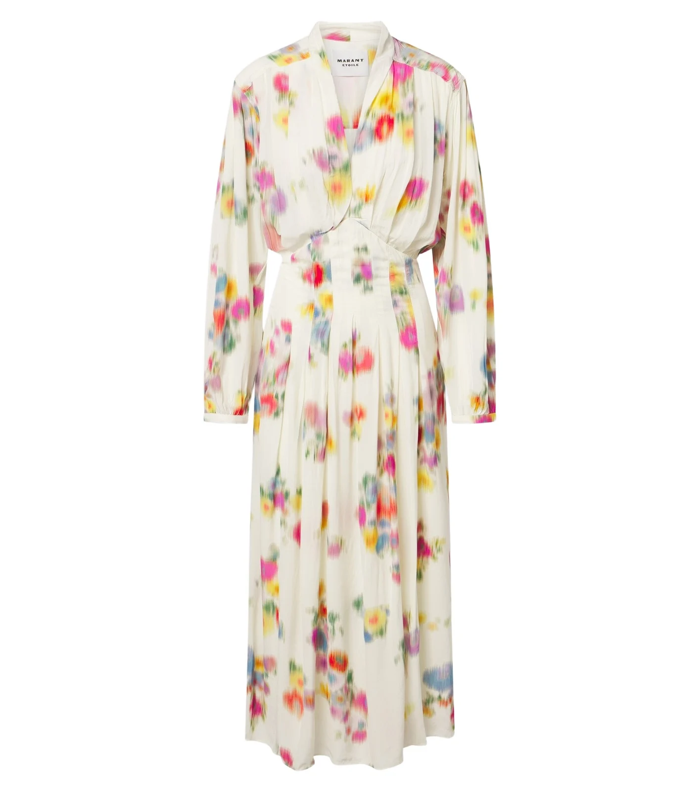 Floral pleated satin midi dress Floral pleated satin midi dress