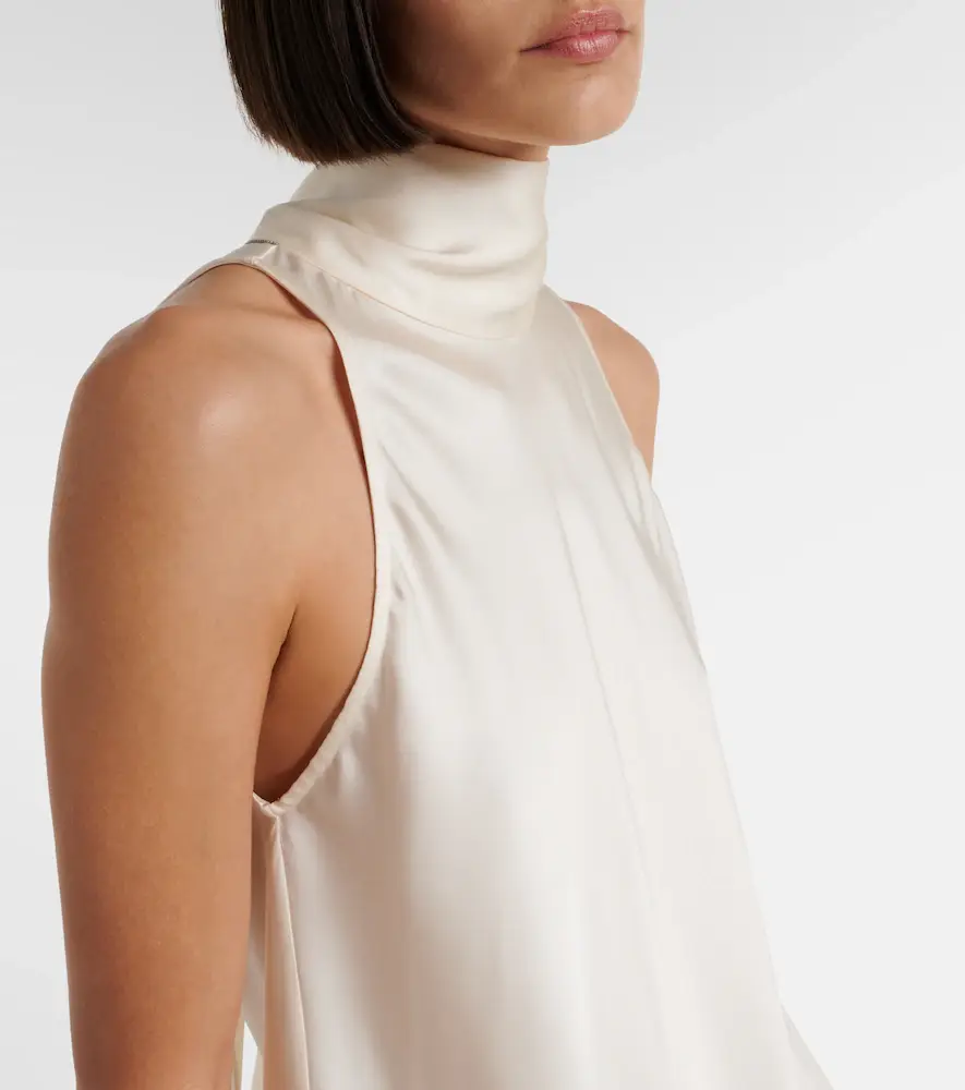 Brunello Cucinelli Asymmetric silk top | Thumbnail 2