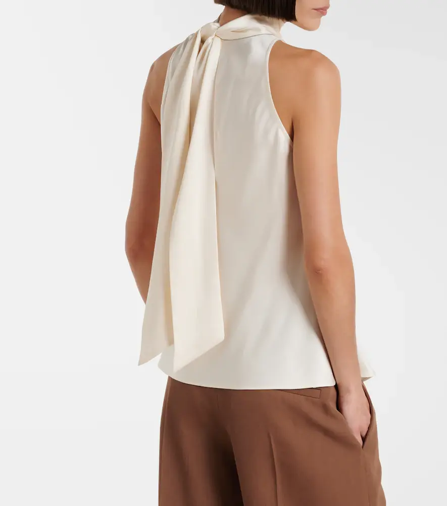 Brunello Cucinelli Asymmetric silk top | Thumbnail 4
