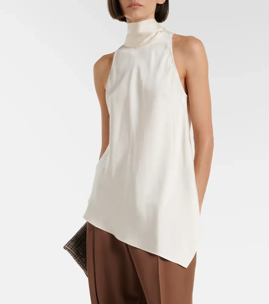 Brunello Cucinelli Asymmetric silk top | Thumbnail 6