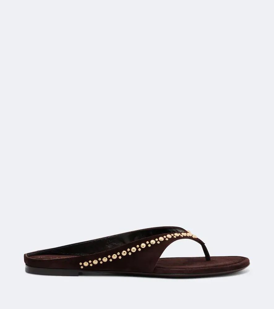 Herbert Levine Sun-kissed embellished suede thong sandals | Thumbnail 2 Herbert Levine Sun-kissed embellished suede thong sandals | Thumbnail 2