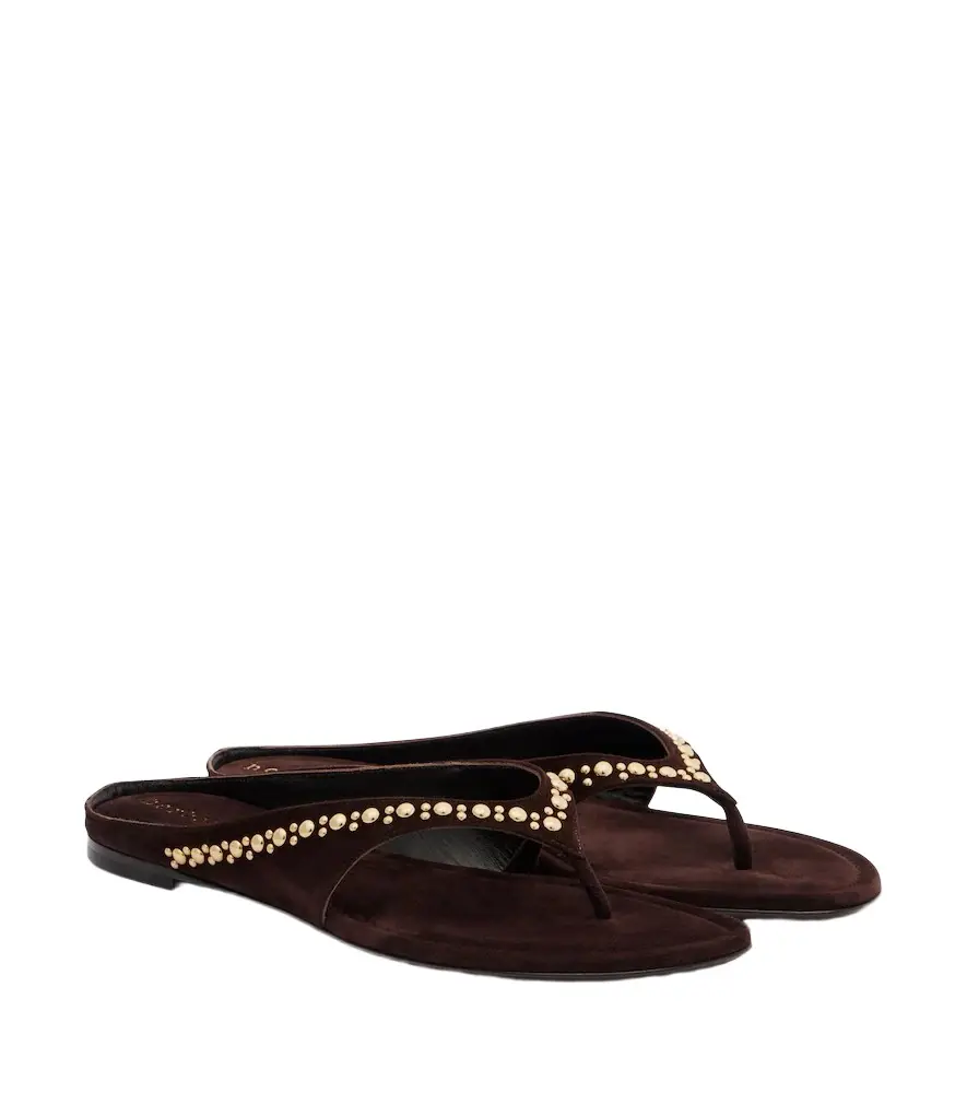 Herbert Levine Sun-kissed embellished suede thong sandals | Image 1 Herbert Levine Sun-kissed embellished suede thong sandals | Image 1