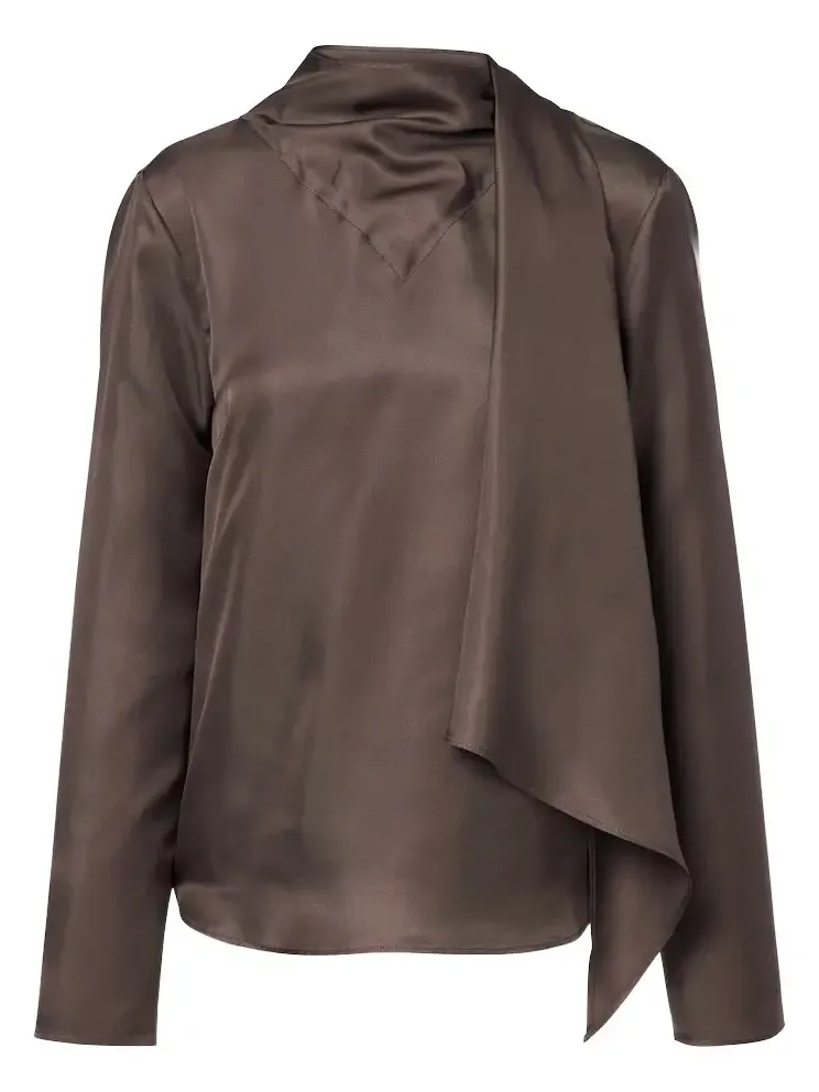 Gala scarf-detail silk blouse