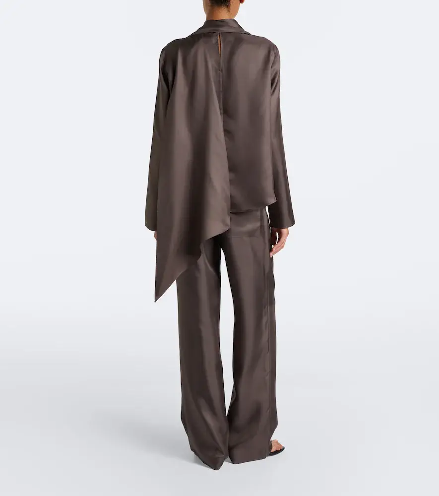 Loulou de Saison Alera silk twill wide-leg pants | Thumbnail 5 Loulou de Saison Alera silk twill wide-leg pants | Thumbnail 5