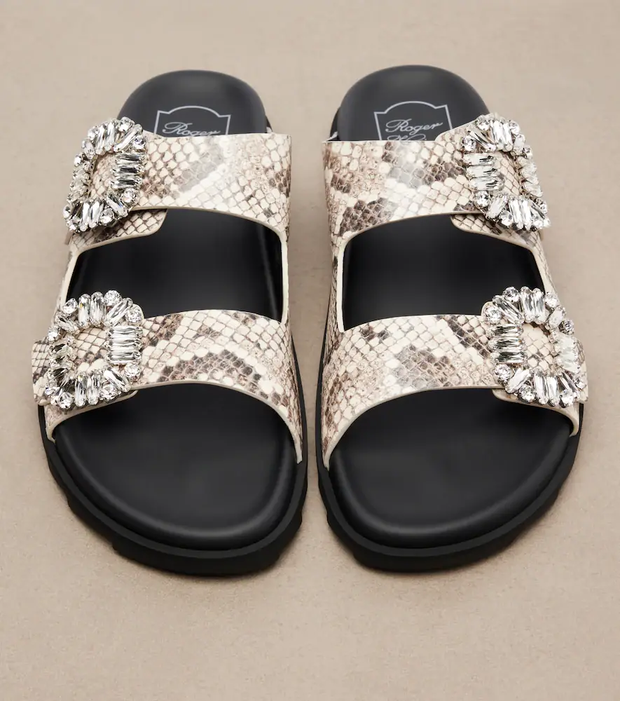 Roger Vivier Slidy Viv' snake-print leather sandals | Thumbnail 3 Roger Vivier Slidy Viv' snake-print leather sandals | Thumbnail 3