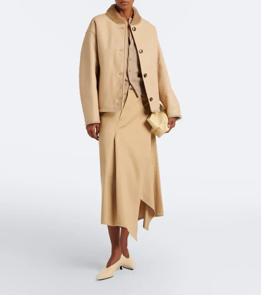 Yves Salomon Reversible shearling-trimmed leather jacket | Thumbnail 7 Yves Salomon Reversible shearling-trimmed leather jacket | Thumbnail 7