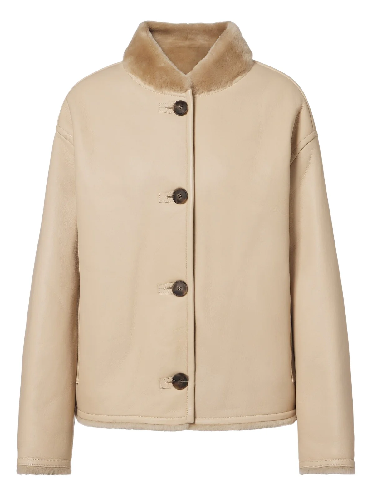 Reversible shearling-trimmed leather jacket Reversible shearling-trimmed leather jacket