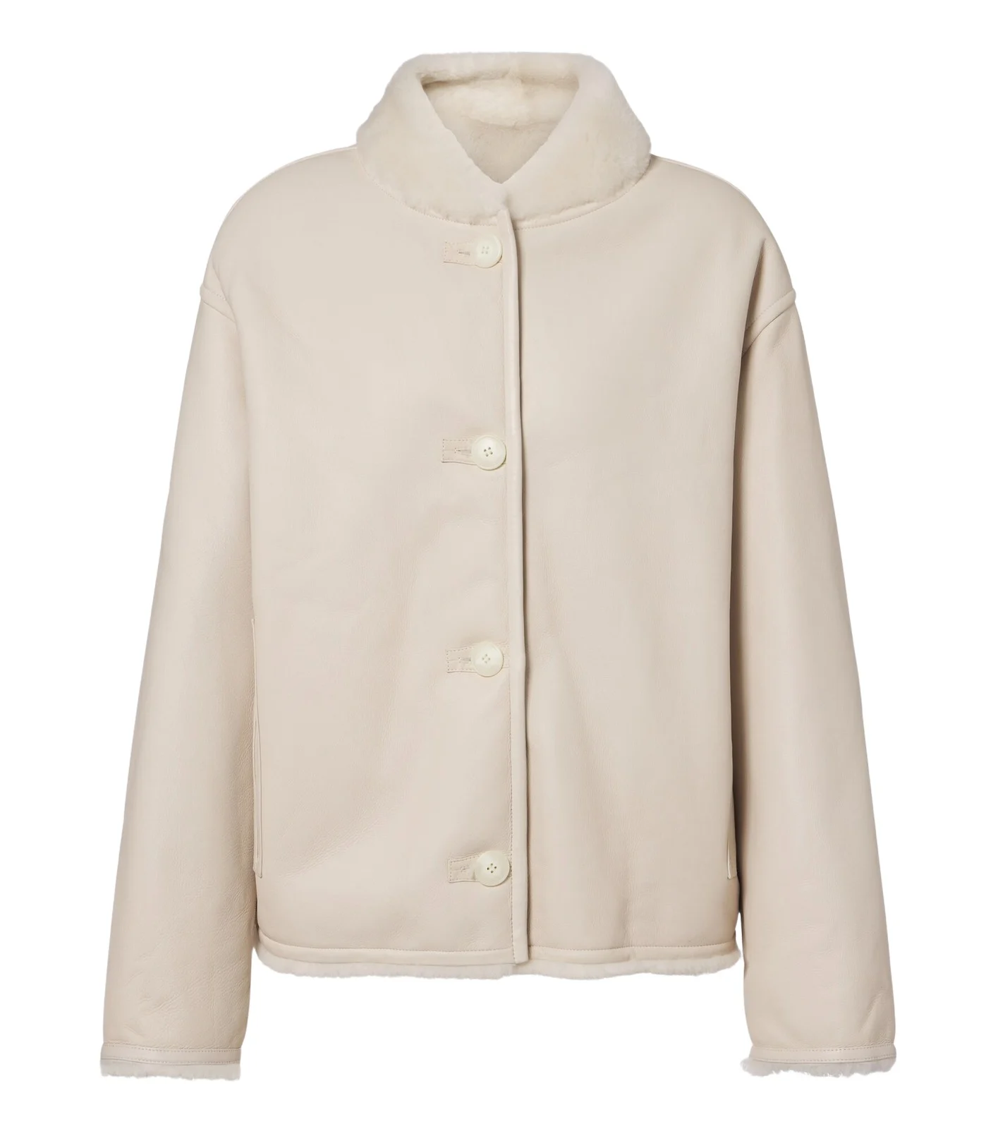 Reversible shearling-trimmed leather jacket Reversible shearling-trimmed leather jacket