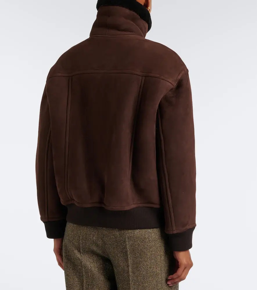 Yves Salomon Shearling-trimmed suede jacket | Thumbnail 3 Yves Salomon Shearling-trimmed suede jacket | Thumbnail 3