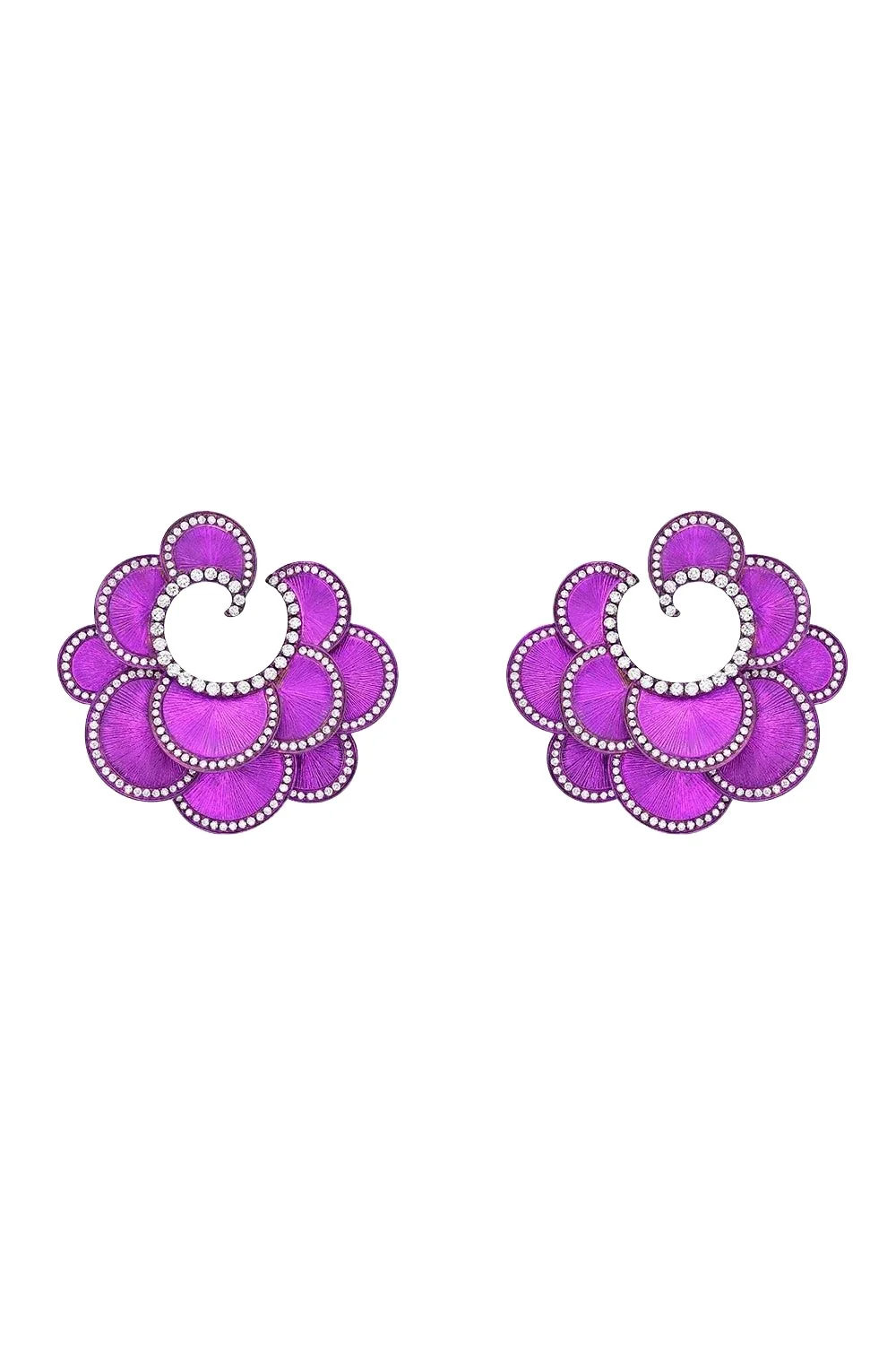 Diamond Pink Scallop Elemento Earrings Diamond Pink Scallop Elemento Earrings