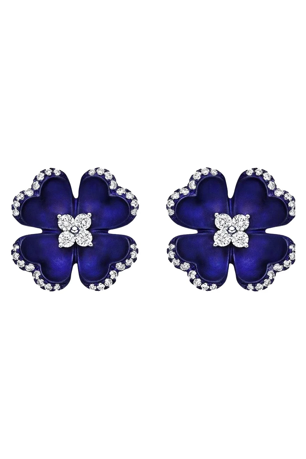 Diamond Purple Flower Stud Elemento Earrings Diamond Purple Flower Stud Elemento Earrings