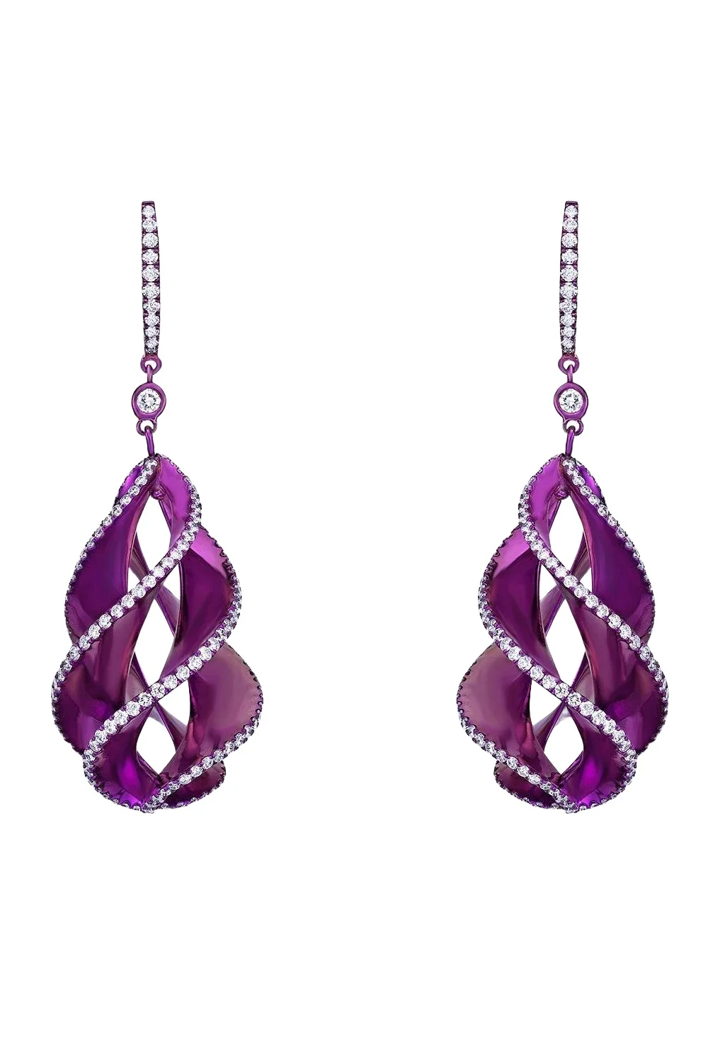 Diamond Twisted Pink Elemento Earrings Diamond Twisted Pink Elemento Earrings