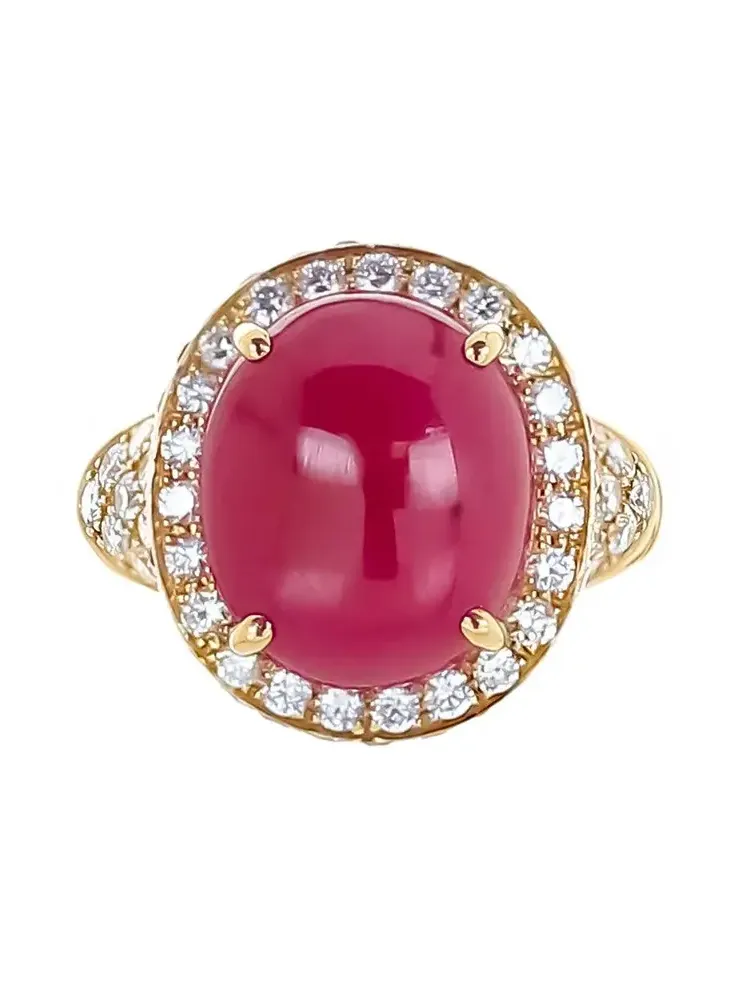ALEXANDER LAUT Ruby Diamond Halo Ring