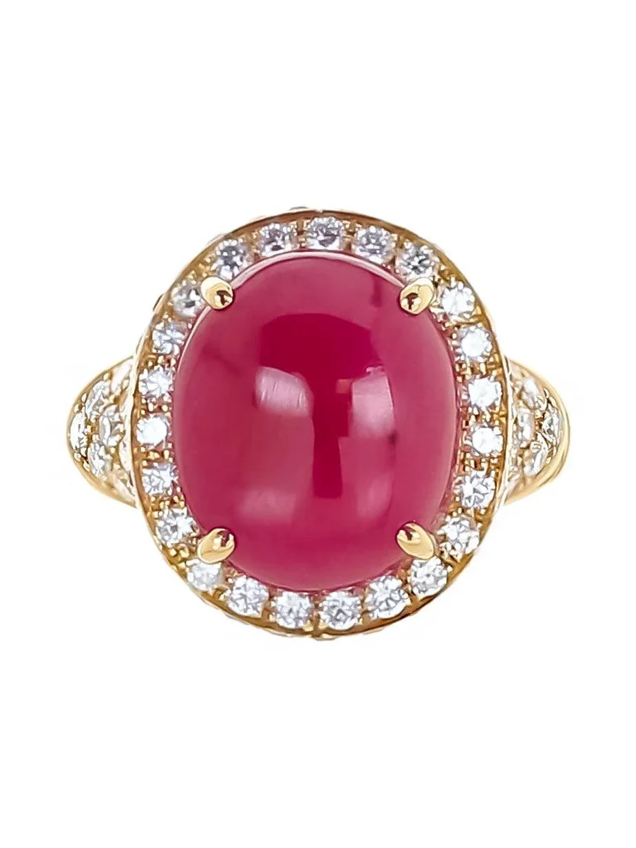 ALEXANDER LAUT Ruby Diamond Halo Ring