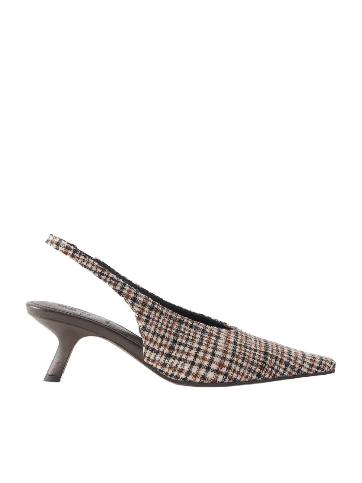 Brunello Cucinelli Checked Wool Slingback Pumps