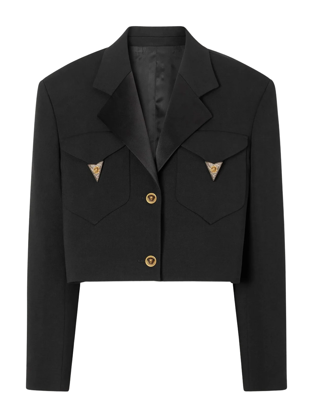Medusa-embellished Cropped Wool Jacket Medusa-embellished Cropped Wool Jacket