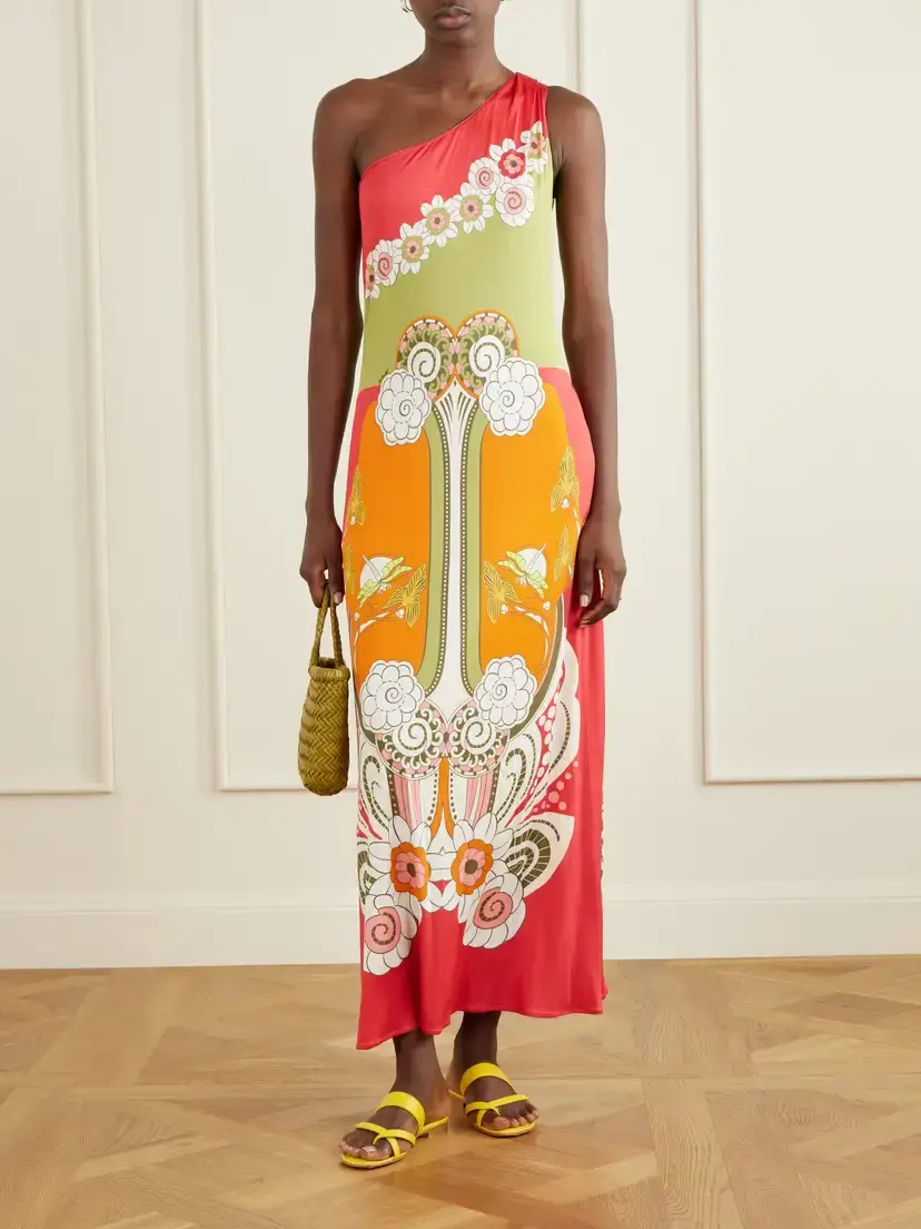 La DoubleJ Clingy Roy Printed One-shoulder Jersey Maxi Dress | Thumbnail 2 La DoubleJ Clingy Roy Printed One-shoulder Jersey Maxi Dress | Thumbnail 2