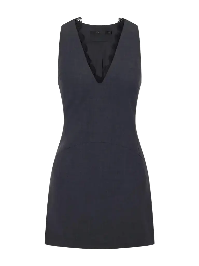 SIR. Mathias Tailored Lace-trimmed Wool-blend Mini Dress | Image 1 SIR. Mathias Tailored Lace-trimmed Wool-blend Mini Dress | Image 1