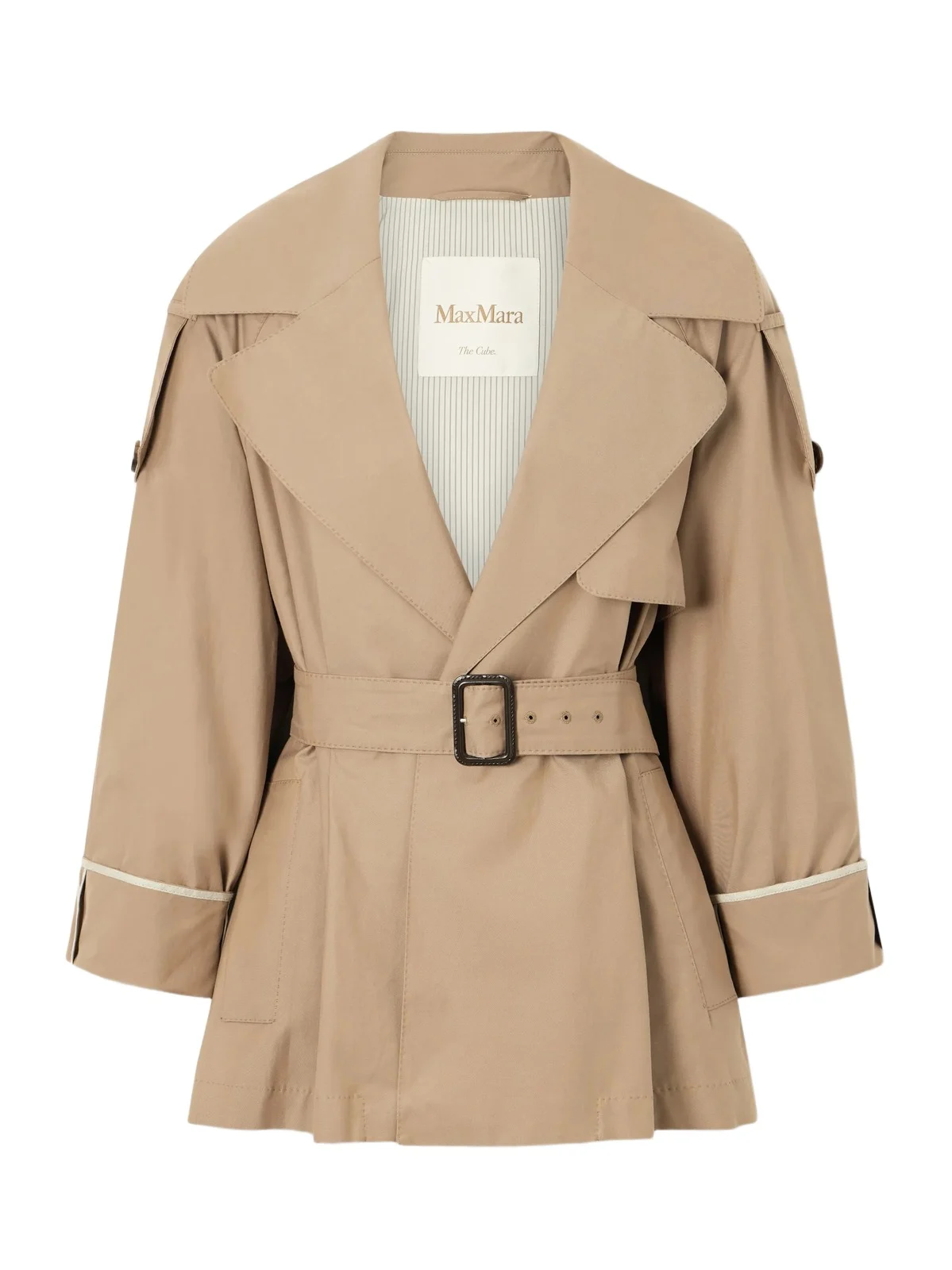 Max Mara Clara Cropped Belted Cotton-blend Trench Coat