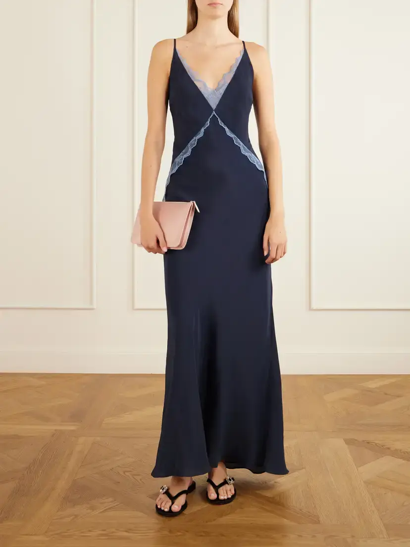 SIR. Elsie Lace-trimmed Crepe Gown | Thumbnail 2