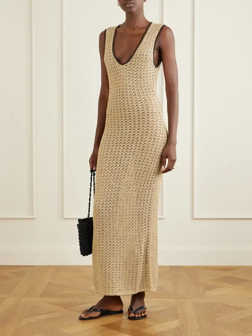 SIR. Ellinor Open-knit Cotton Dress | Thumbnail 2 SIR. Ellinor Open-knit Cotton Dress | Thumbnail 2