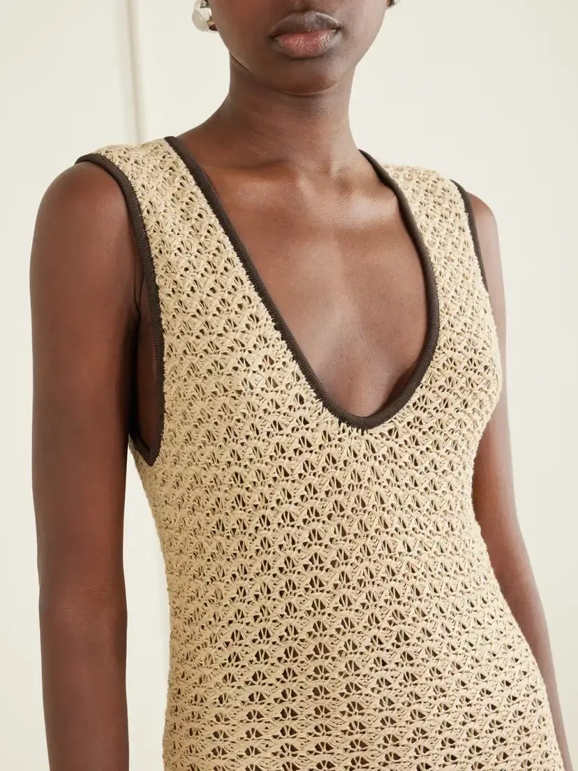 SIR. Ellinor Open-knit Cotton Dress | Thumbnail 4 SIR. Ellinor Open-knit Cotton Dress | Thumbnail 4
