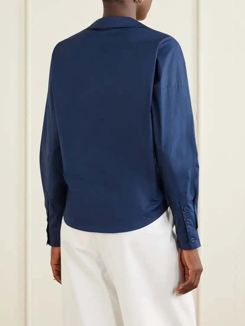 ANDRES OTALORA Dalila Knotted Cotton-poplin Blouse | Thumbnail 4