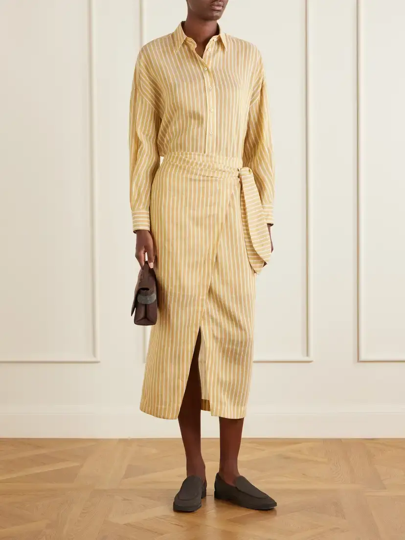 Brunello Cucinelli Linen And Silk-blend Midi Skirt | Thumbnail 2 Brunello Cucinelli Linen And Silk-blend Midi Skirt | Thumbnail 2