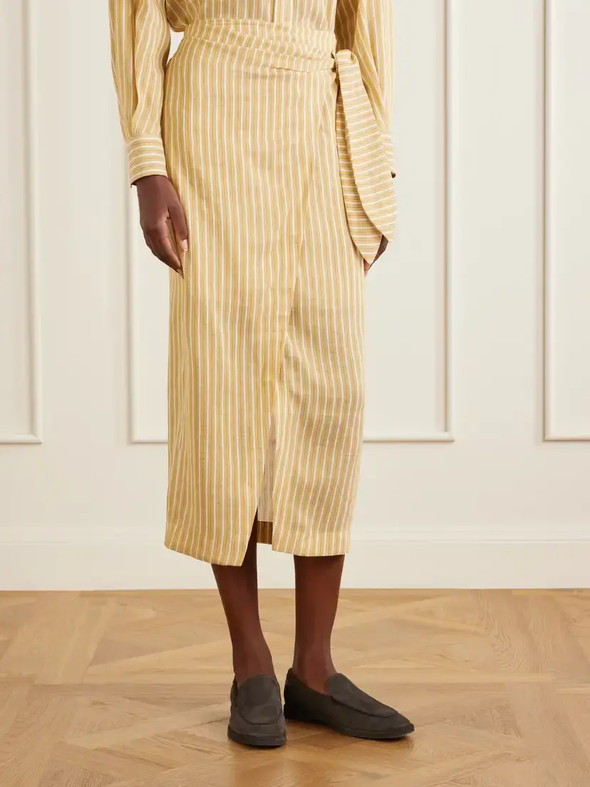 Brunello Cucinelli Linen And Silk-blend Midi Skirt | Thumbnail 3 Brunello Cucinelli Linen And Silk-blend Midi Skirt | Thumbnail 3