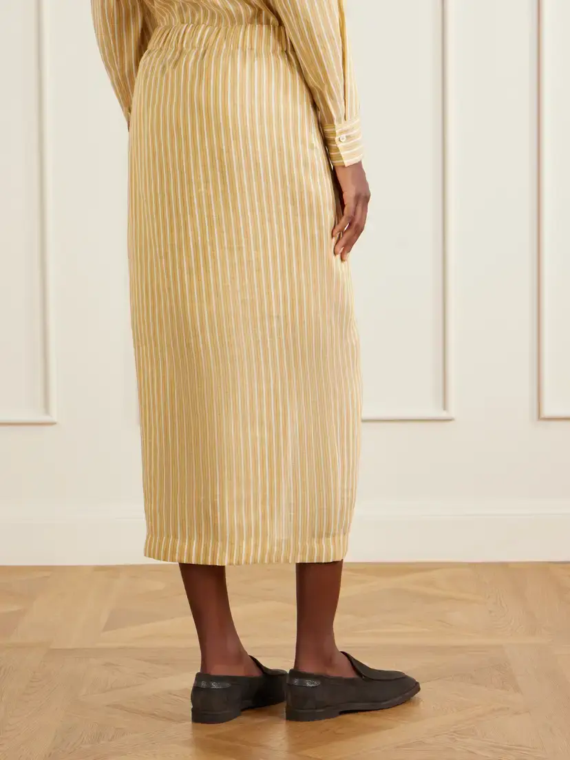 Brunello Cucinelli Linen And Silk-blend Midi Skirt | Thumbnail 4 Brunello Cucinelli Linen And Silk-blend Midi Skirt | Thumbnail 4