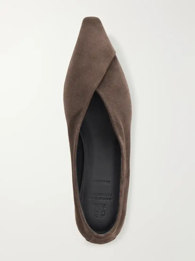 Brunello Cucinelli Suede Ballerina Flats | Thumbnail 6