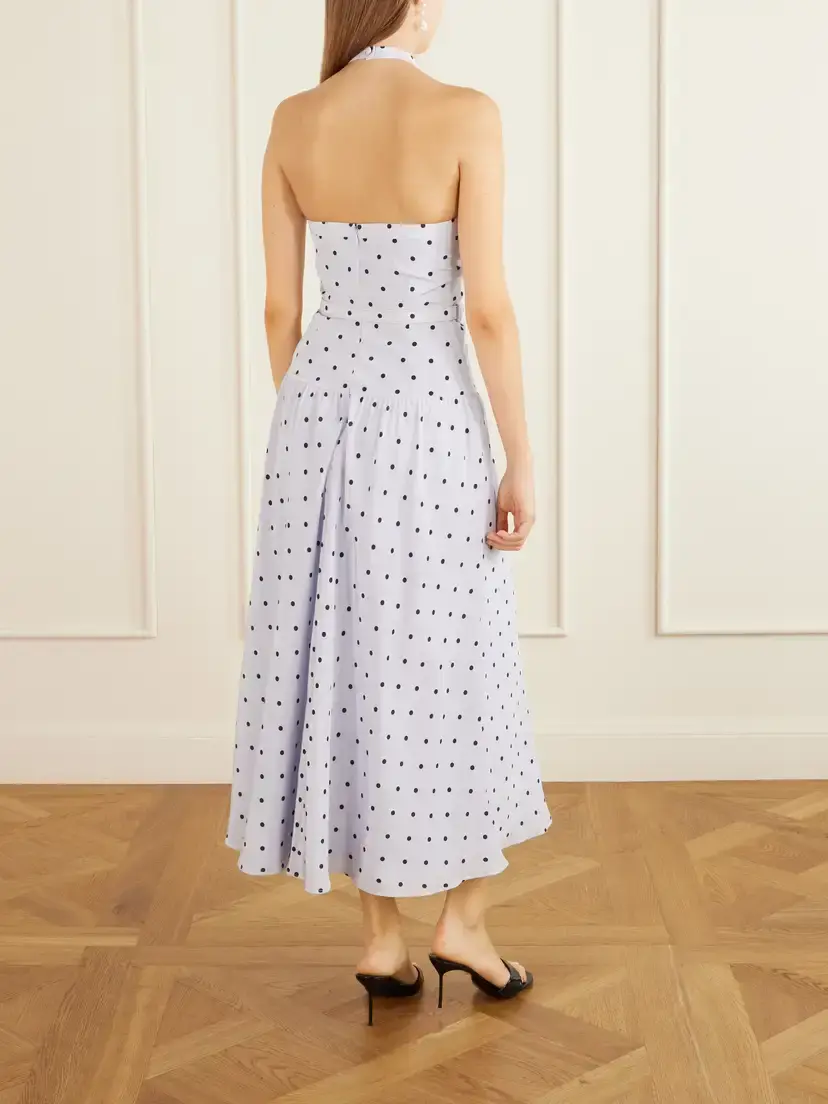 Alessandra Rich Belted Polka-dot Bow-detail Silk Midi Dress | Thumbnail 3 Alessandra Rich Belted Polka-dot Bow-detail Silk Midi Dress | Thumbnail 3