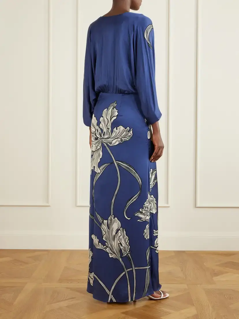 ANDRES OTALORA Olanna Printed Gathered Cotton Maxi Dress | Thumbnail 3 ANDRES OTALORA Olanna Printed Gathered Cotton Maxi Dress | Thumbnail 3