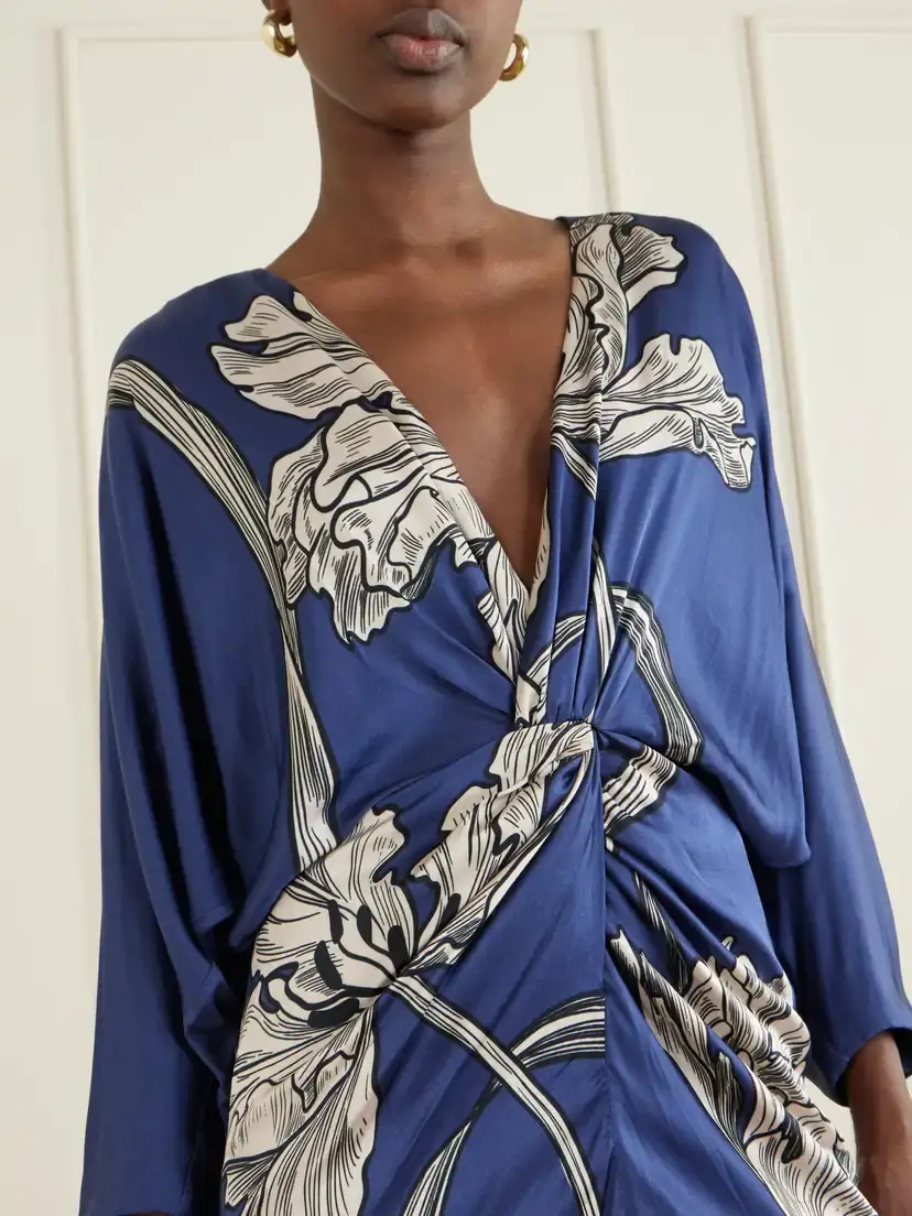 ANDRES OTALORA Olanna Printed Gathered Cotton Maxi Dress | Thumbnail 4 ANDRES OTALORA Olanna Printed Gathered Cotton Maxi Dress | Thumbnail 4