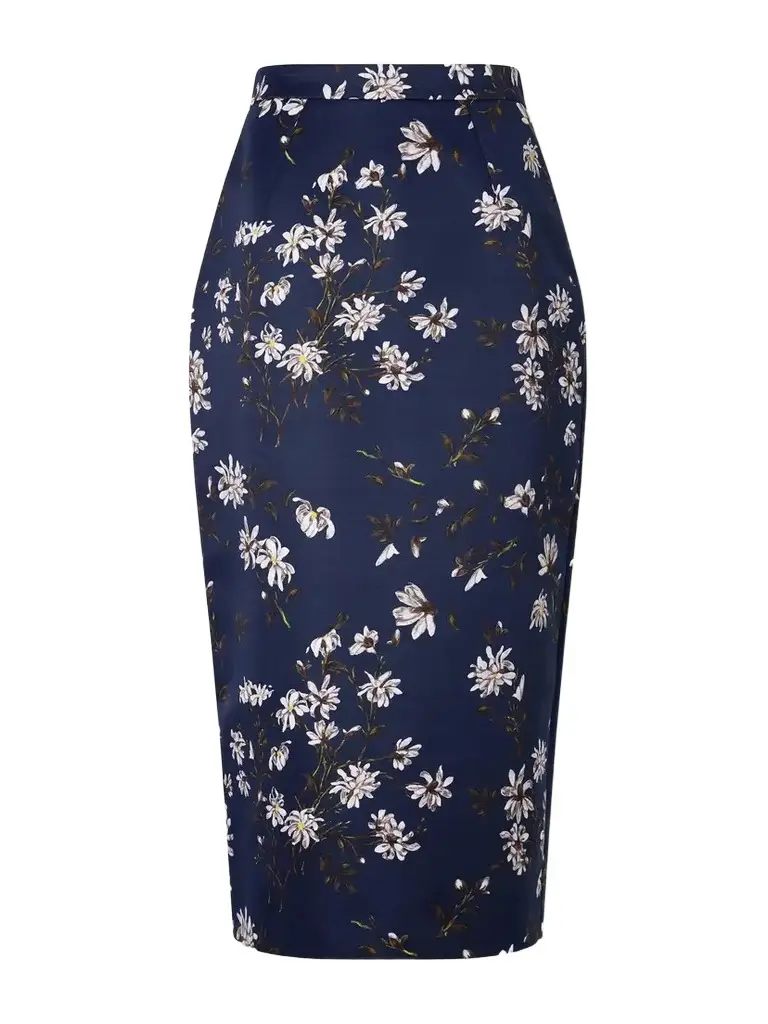 Emilia Wickstead Lorelei Faille Midi Skirt | Image 1 Emilia Wickstead Lorelei Faille Midi Skirt | Image 1