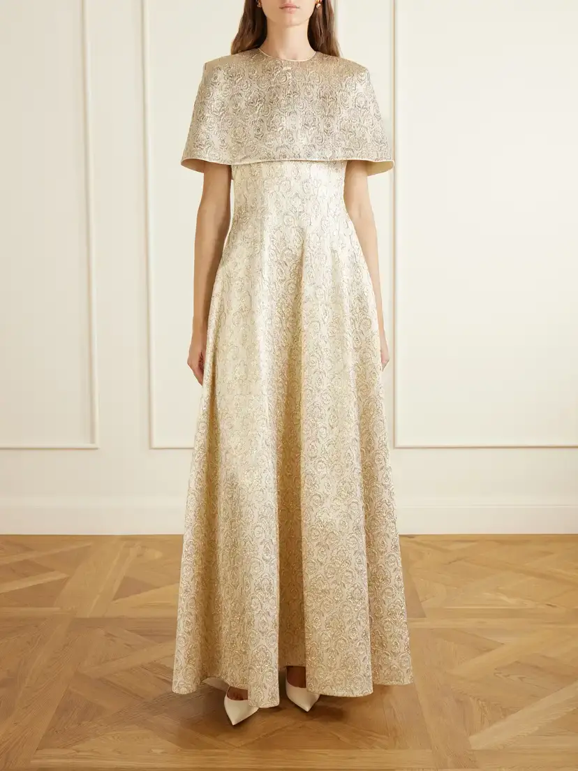 Emilia Wickstead Lucretia Metallic Jacquard Gown | Thumbnail 2 Emilia Wickstead Lucretia Metallic Jacquard Gown | Thumbnail 2