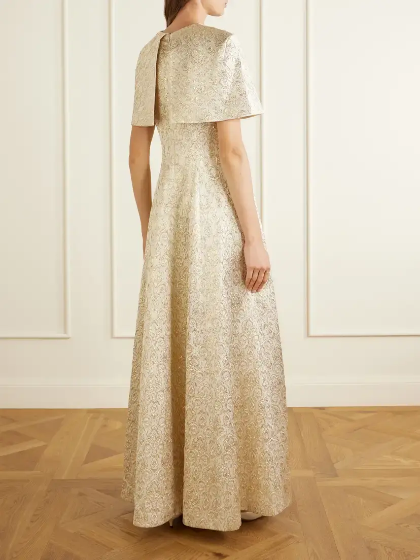 Emilia Wickstead Lucretia Metallic Jacquard Gown | Thumbnail 3 Emilia Wickstead Lucretia Metallic Jacquard Gown | Thumbnail 3