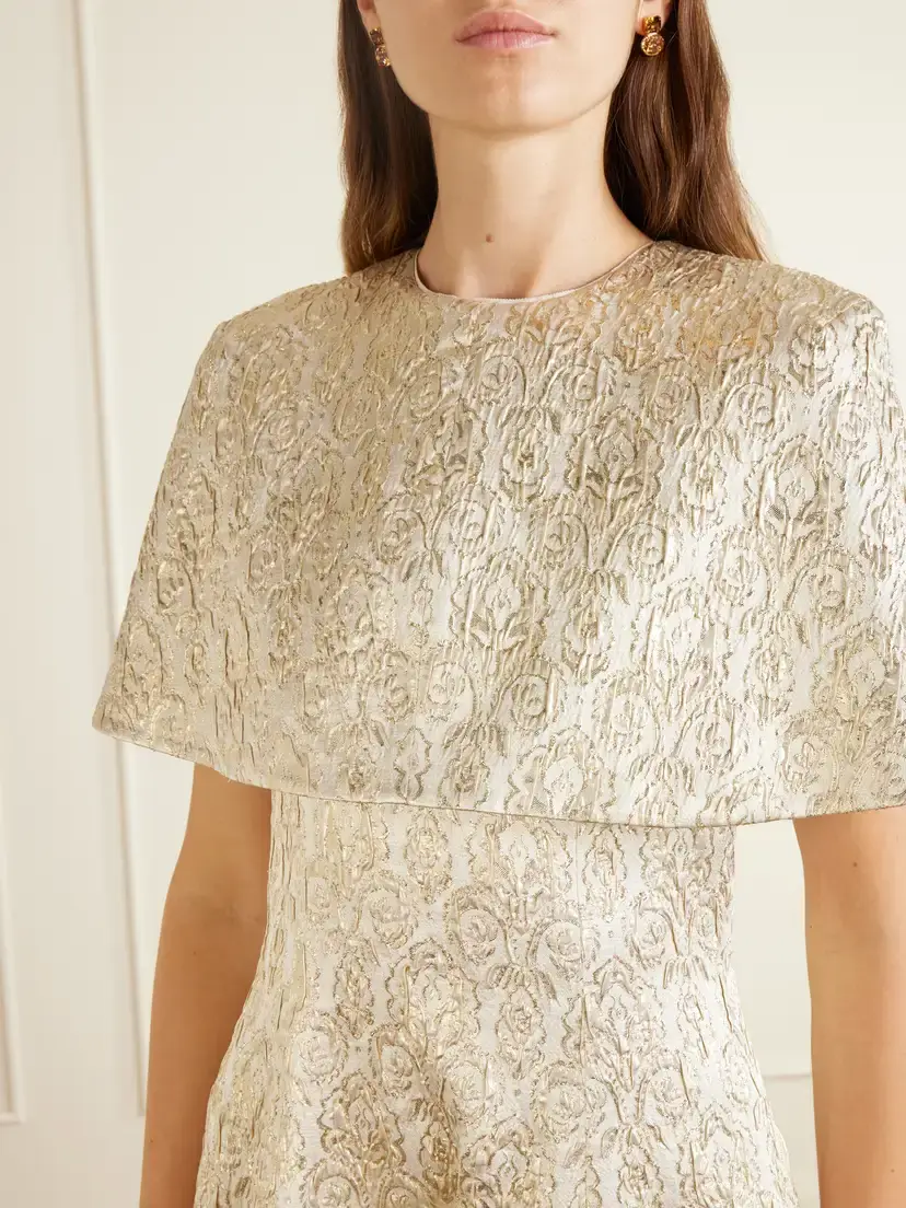 Emilia Wickstead Lucretia Metallic Jacquard Gown | Thumbnail 4 Emilia Wickstead Lucretia Metallic Jacquard Gown | Thumbnail 4