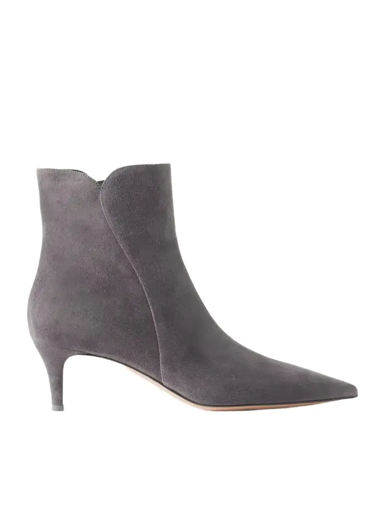 Gianvito Rossi Levy 55 Suede Ankle Boots | Image 1 Gianvito Rossi Levy 55 Suede Ankle Boots | Image 1