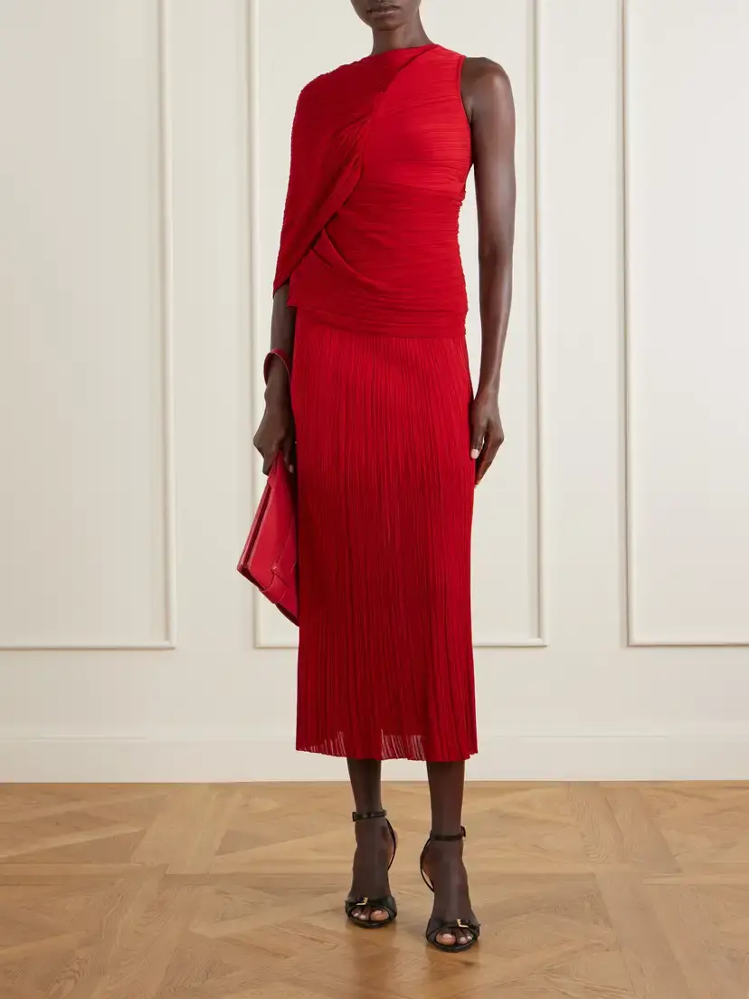 Balmain Draped Ribbed Jersey Blouse | Thumbnail 6 Balmain Draped Ribbed Jersey Blouse | Thumbnail 6