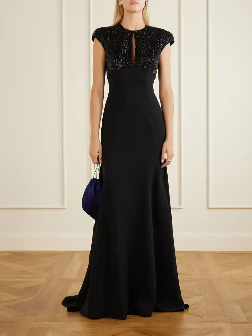 Jenny Packham Moonveil Embellished Georgette-crepe Gown | Thumbnail 2 Jenny Packham Moonveil Embellished Georgette-crepe Gown | Thumbnail 2