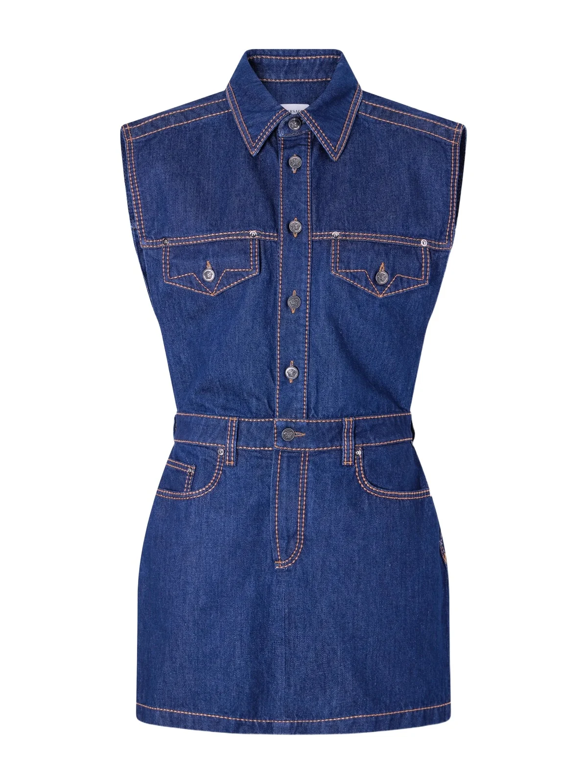 Paneled Denim Mini Dress Paneled Denim Mini Dress