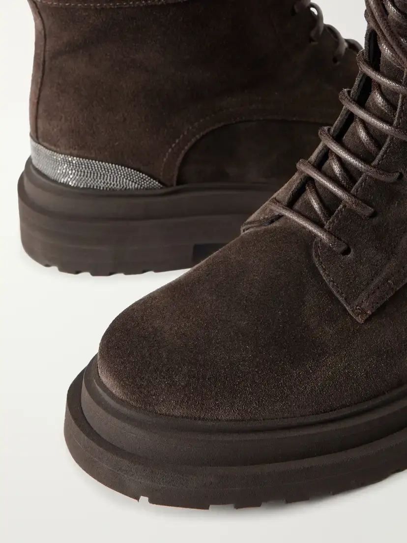 Brunello Cucinelli Bead-embellished Suede Knee Boots | Thumbnail 5 Brunello Cucinelli Bead-embellished Suede Knee Boots | Thumbnail 5