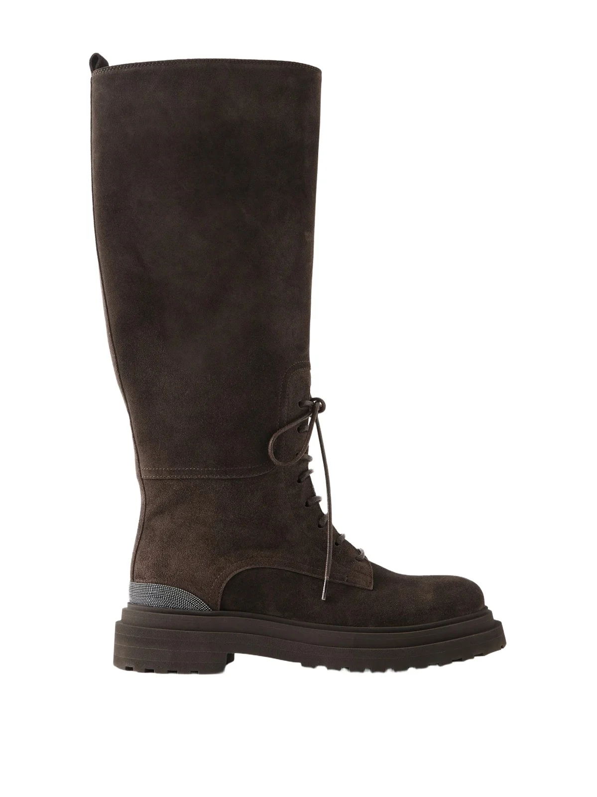 Brunello Cucinelli Bead-embellished Suede Knee Boots